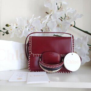 CHLOE Kattie Dark Ruby Red Crossbody Bag